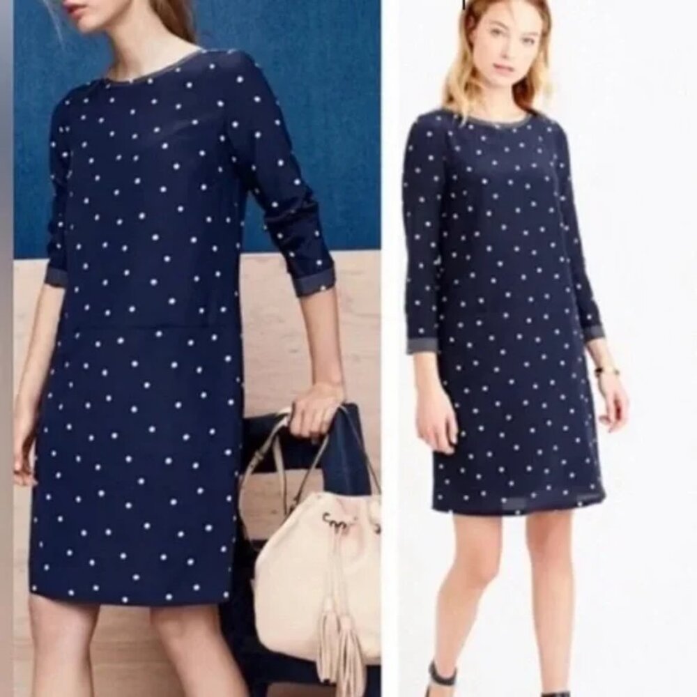 J.CREW SILK Vintage Dotted Dress, W/POCKETS!, CAN BE $26.00 w/$4.99-Shipping